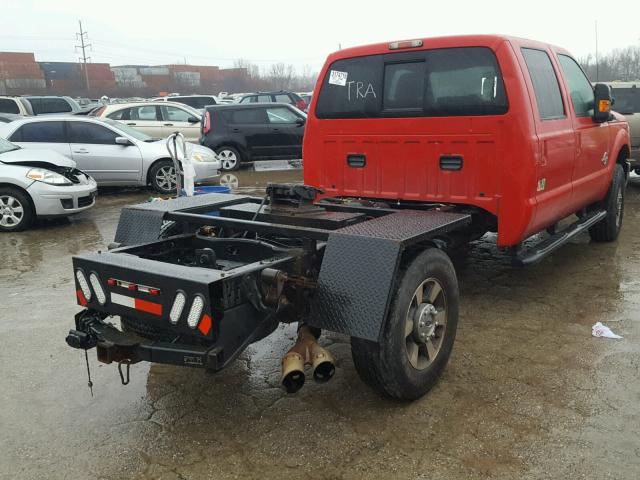 1FT7W2BT7BEB72824 - 2011 FORD F250 SUPER RED photo 4