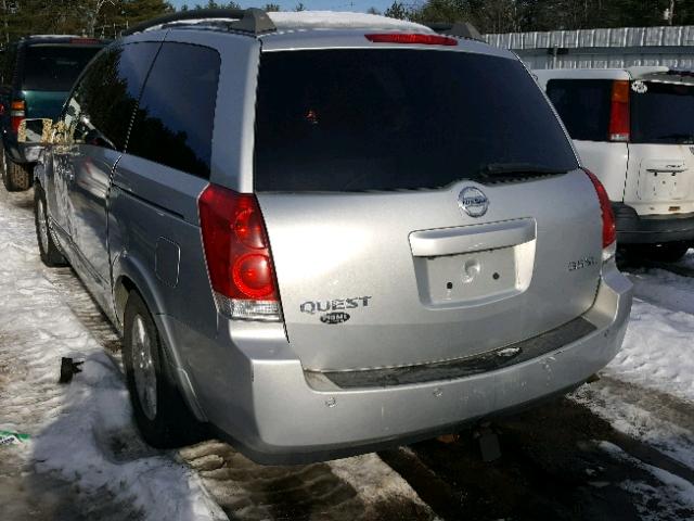 5N1BV28U46N102275 - 2006 NISSAN QUEST S SILVER photo 3