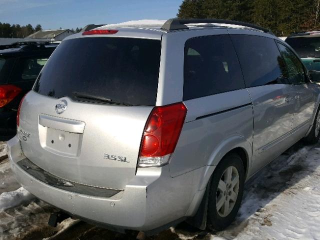 5N1BV28U46N102275 - 2006 NISSAN QUEST S SILVER photo 4