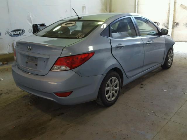 KMHCT4AE9EU716591 - 2014 HYUNDAI ACCENT GLS BLUE photo 4