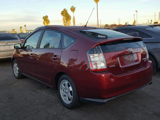 JTDKB20U257032089 - 2005 TOYOTA PRIUS RED photo 3