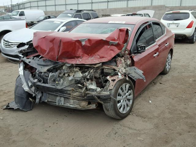 3N1AB7AP7EY338496 - 2014 NISSAN SENTRA S RED photo 2