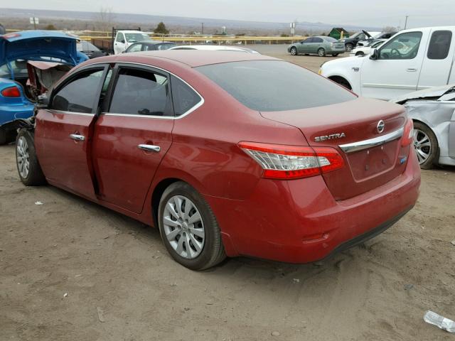 3N1AB7AP7EY338496 - 2014 NISSAN SENTRA S RED photo 3