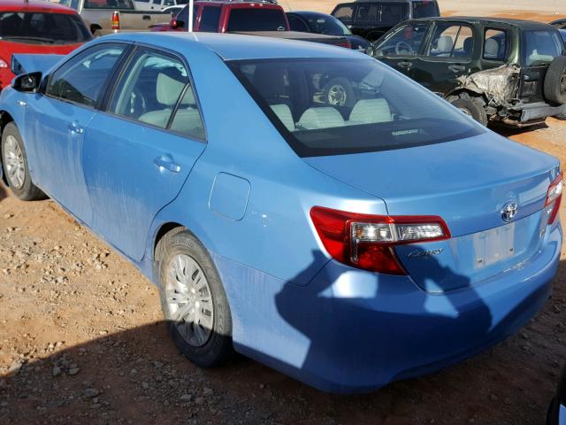 4T1BD1FK2DU076860 - 2013 TOYOTA CAMRY HYBR BLUE photo 3