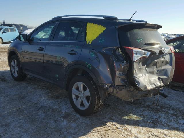 2T3RFREV2DW100665 - 2013 TOYOTA RAV4 XLE GRAY photo 3