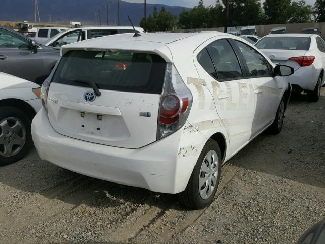 JTDKDTB36D1549921 - 2013 TOYOTA PRIUS C WHITE photo 4