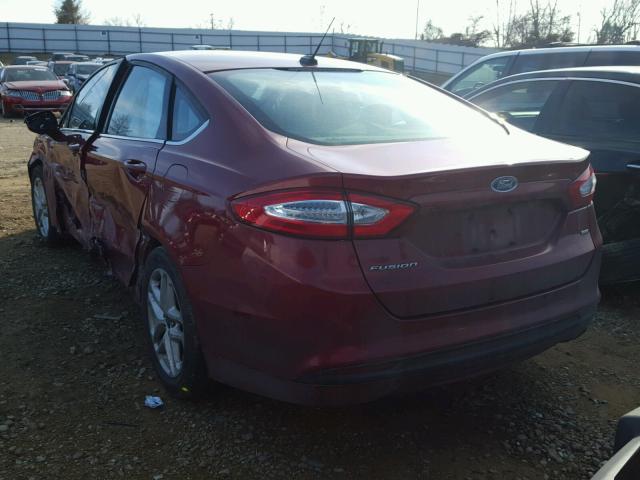 3FA6P0H75ER123202 - 2014 FORD FUSION SE RED photo 3