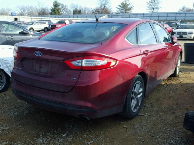 3FA6P0H75ER123202 - 2014 FORD FUSION SE RED photo 4