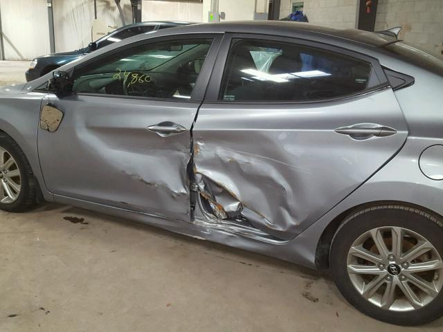 KMHDH4AE6EU173903 - 2014 HYUNDAI ELANTRA SE GRAY photo 9