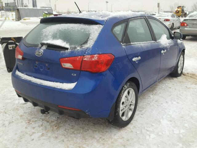 KNAFU5A22B5329880 - 2011 KIA FORTE EX BLUE photo 4