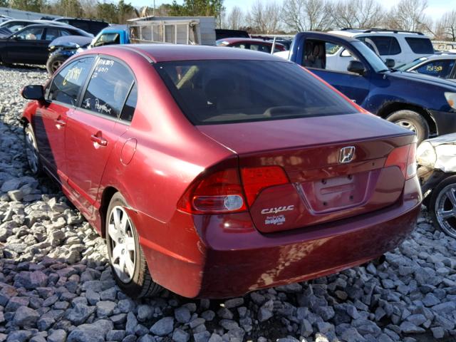 1HGFA16557L109533 - 2007 HONDA CIVIC LX RED photo 3