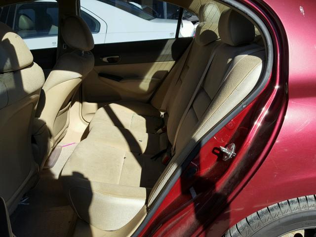 1HGFA16557L109533 - 2007 HONDA CIVIC LX RED photo 6