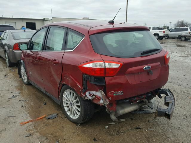 1FADP5CU0DL541939 - 2013 FORD C-MAX PREM MAROON photo 3