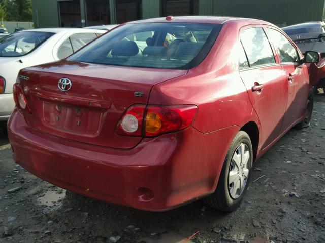 1NXBU4EE7AZ165963 - 2010 TOYOTA COROLLA BA RED photo 4