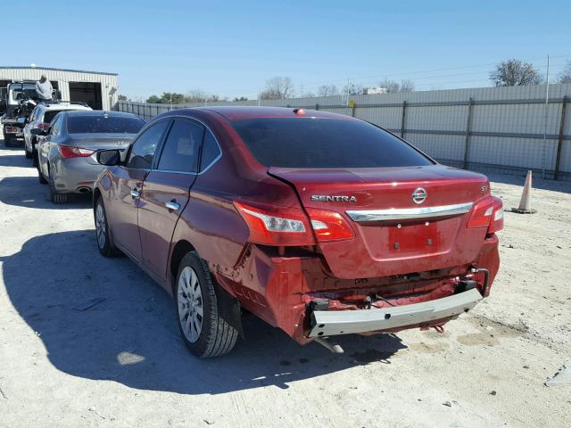 3N1AB7AP3HL685115 - 2017 NISSAN SENTRA S RED photo 3