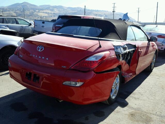 4T1FA38P47U134499 - 2007 TOYOTA CAMRY SOLA RED photo 4