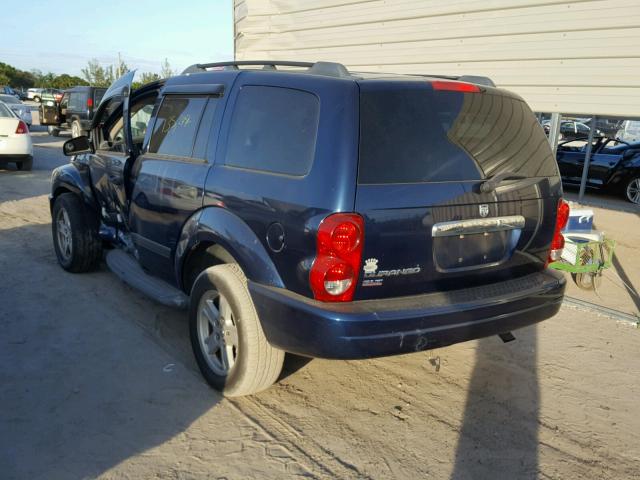 1D4HB48N96F135720 - 2006 DODGE DURANGO SL BLUE photo 3