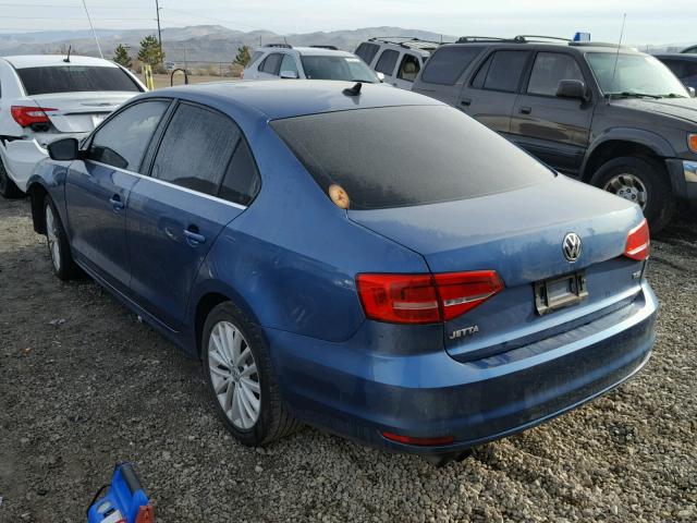 3VWD17AJ4FM254117 - 2015 VOLKSWAGEN JETTA SE BLUE photo 3