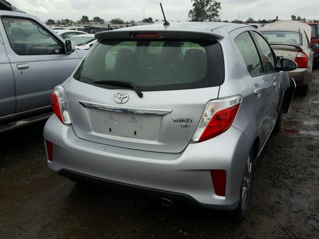 JTDKTUD32DD555381 - 2013 TOYOTA YARIS SILVER photo 4