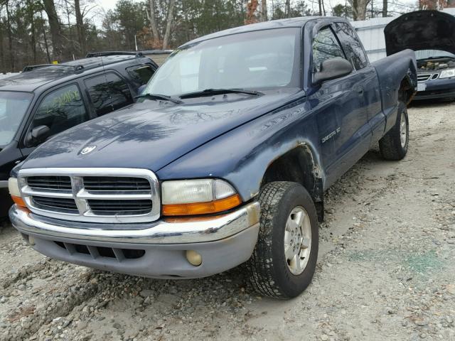 1B7GG22X41S238617 - 2001 DODGE DAKOTA BLUE photo 2