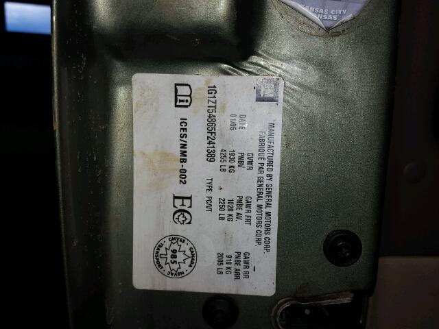 1G1ZT54865F241389 - 2005 CHEVROLET MALIBU LS GREEN photo 10