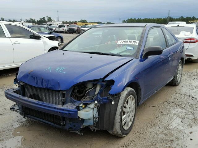 1HGEM22605L052548 - 2005 HONDA CIVIC LX BLUE photo 2