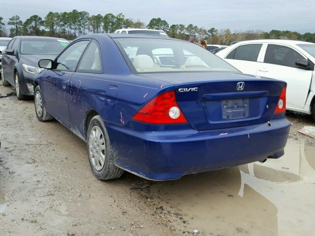 1HGEM22605L052548 - 2005 HONDA CIVIC LX BLUE photo 3