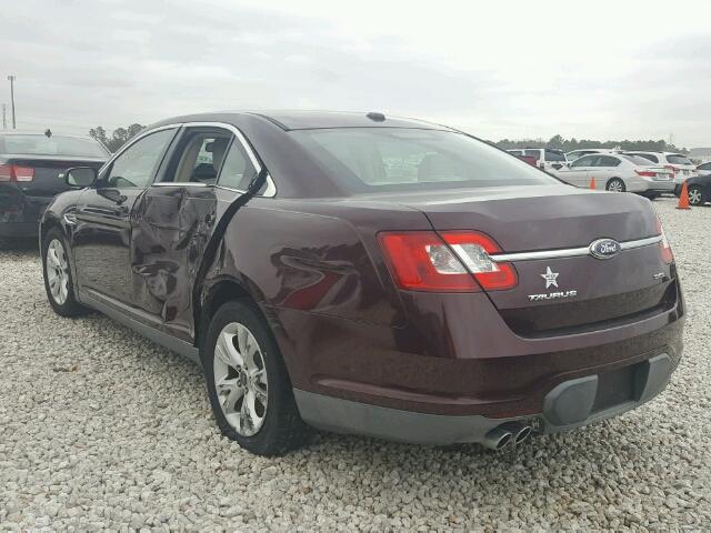 1FAHP2EW8BG136092 - 2011 FORD TAURUS SEL BURGUNDY photo 3