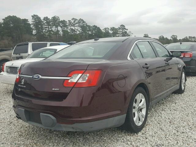 1FAHP2EW8BG136092 - 2011 FORD TAURUS SEL BURGUNDY photo 4