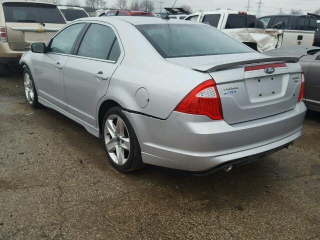 3FAHP0DCXAR338953 - 2010 FORD FUSION SPO SILVER photo 3