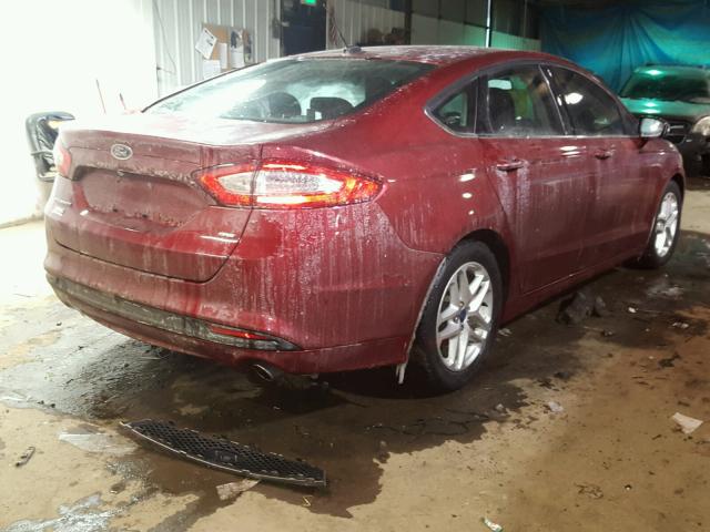 1FA6P0H71E5350924 - 2014 FORD FUSION SE RED photo 4