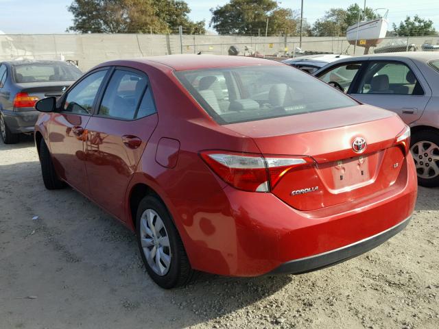 5YFBURHE1EP056141 - 2014 TOYOTA COROLLA L RED photo 3