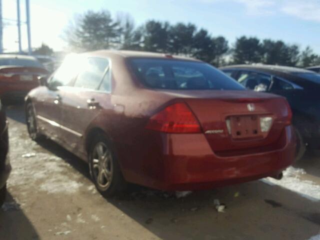 1HGCM56857A108406 - 2007 HONDA ACCORD EX MAROON photo 3