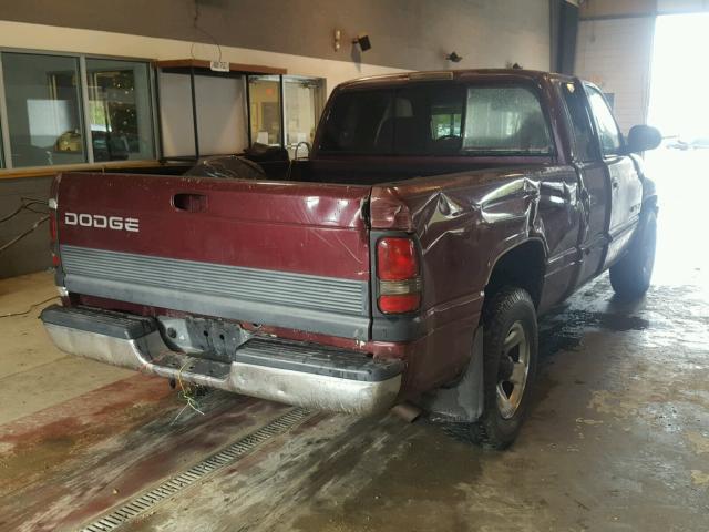 3B7HC13Z2YG139600 - 2000 DODGE RAM 1500 BURGUNDY photo 4