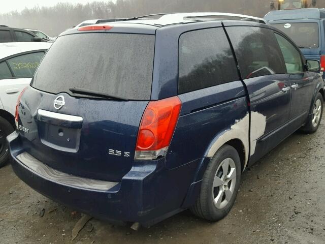 5N1BV28U67N142259 - 2007 NISSAN QUEST S BLUE photo 4