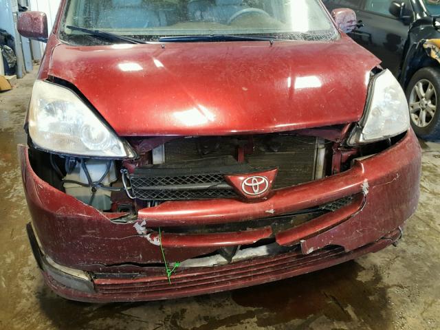 5TDZA22C85S283484 - 2005 TOYOTA SIENNA XLE MAROON photo 9