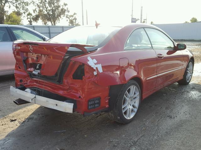 WDBTJ56H18F235440 - 2008 MERCEDES-BENZ CLK 350 RED photo 4