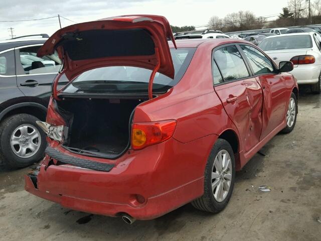 2T1BU40E79C132076 - 2009 TOYOTA COROLLA BA RED photo 4