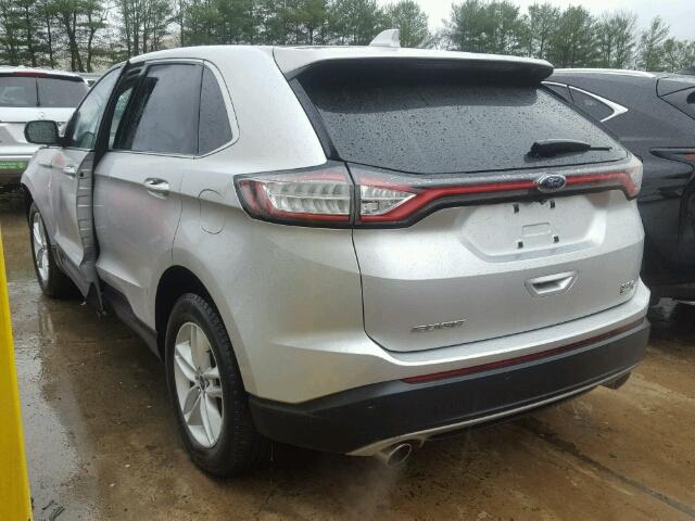 2FMTK4J92FBB17240 - 2015 FORD EDGE SEL SILVER photo 3