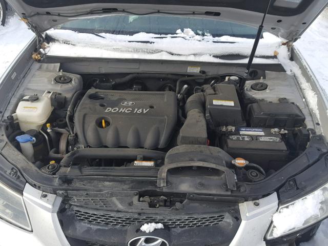 5NPET46C78H395184 - 2008 HYUNDAI SONATA GLS SILVER photo 7