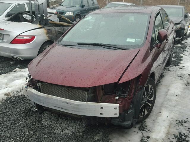 2HGFB2F80DH551240 - 2013 HONDA CIVIC EX წითელი ფოტო 2