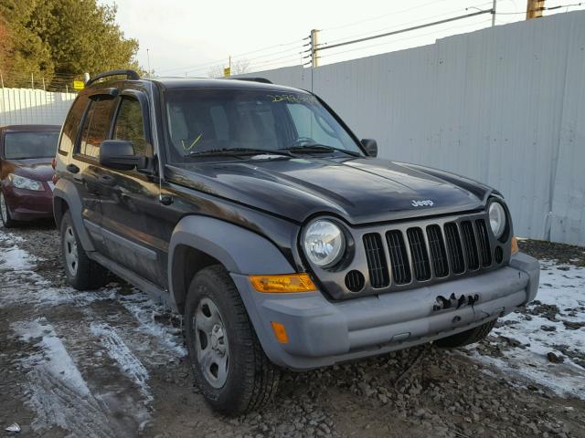 1J4GL48K35W638146 - 2005 JEEP LIBERTY SP BLACK photo 1