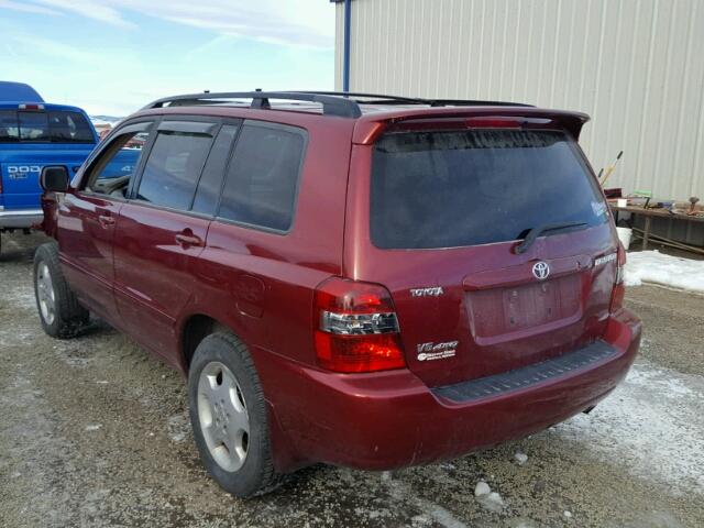 JTEEP21A740034085 - 2004 TOYOTA HIGHLANDER RED photo 3