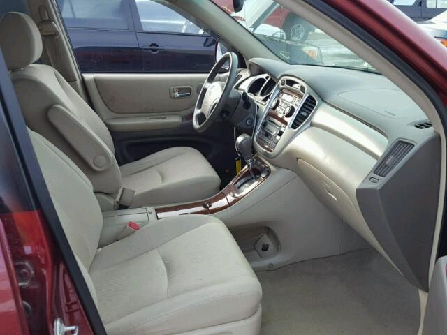 JTEEP21A740034085 - 2004 TOYOTA HIGHLANDER RED photo 5