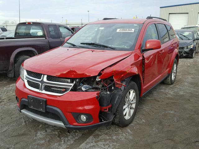3C4PDDBG3FT557971 - 2015 DODGE JOURNEY SX RED photo 2