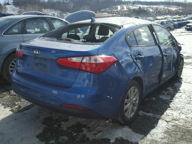 KNAFX4A6XE5122095 - 2014 KIA FORTE LX BLUE photo 4