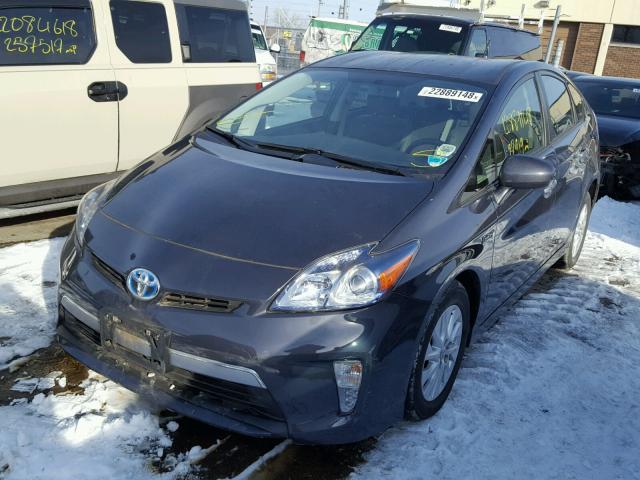 JTDKN3DP4C3011332 - 2012 TOYOTA PRIUS PLUG GRAY photo 2