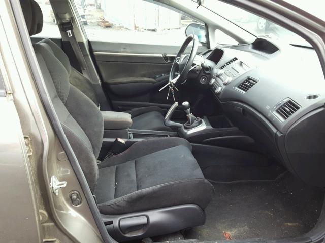 2HGFA55508H701929 - 2008 HONDA CIVIC SI GRAY photo 5