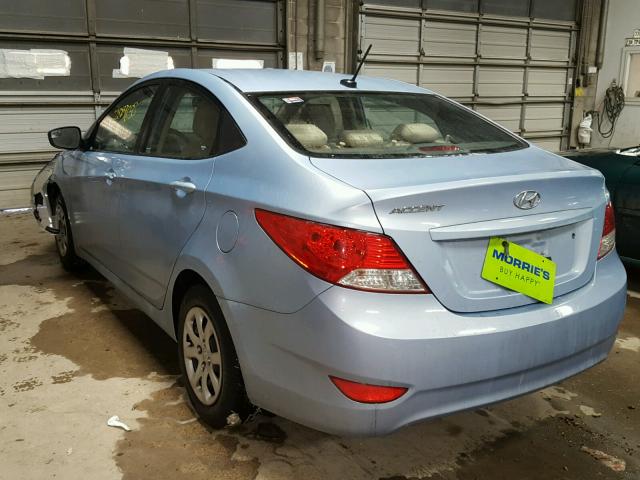 KMHCT4AE4EU646899 - 2014 HYUNDAI ACCENT GLS BLUE photo 3