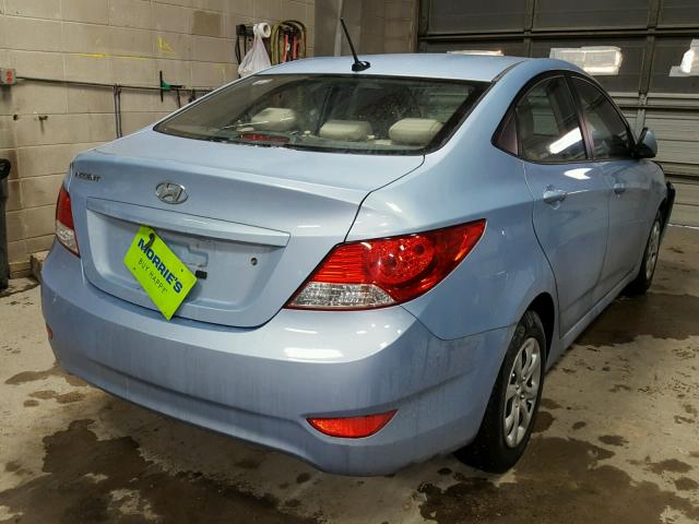 KMHCT4AE4EU646899 - 2014 HYUNDAI ACCENT GLS BLUE photo 4